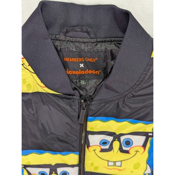 Spongebob Quilted Bomber Jacket XXL By Members Only & Nickelodeon - Picture 2 of 13
